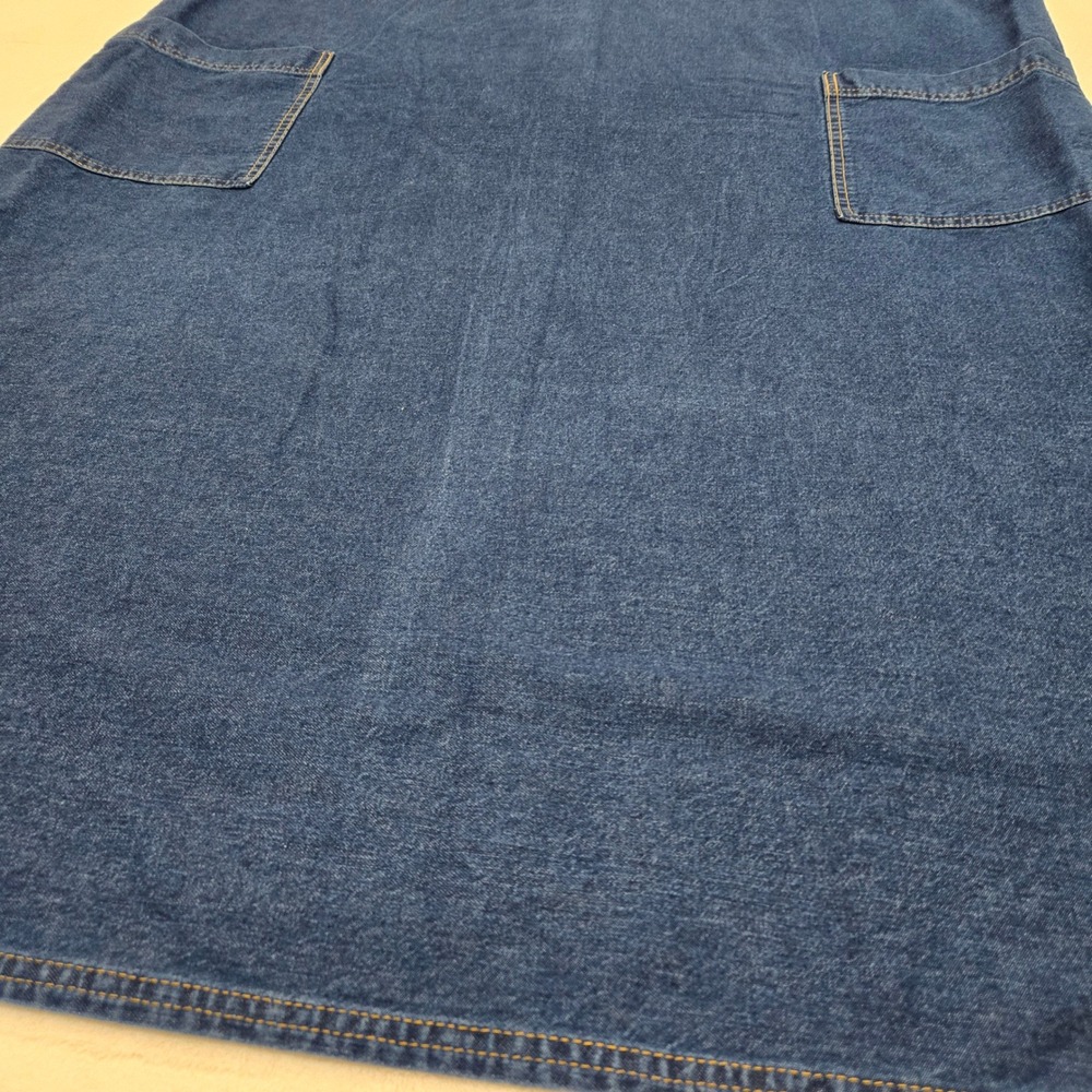 Vermont Country Store Denim Jumper Dress Womens 3X Blue Cotton Henley Pocket USA - Picture 4 of 8